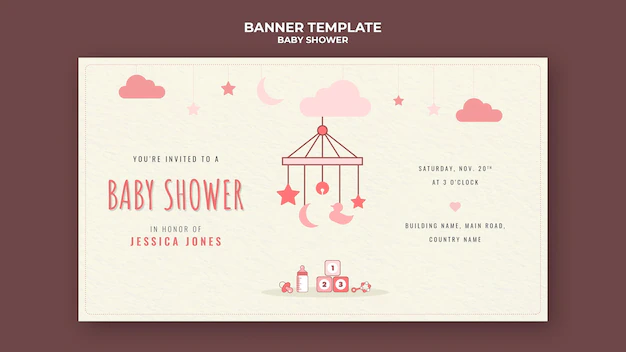 Free PSD | Baby shower banner template