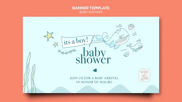 Free PSD | Baby shower celebration banner template