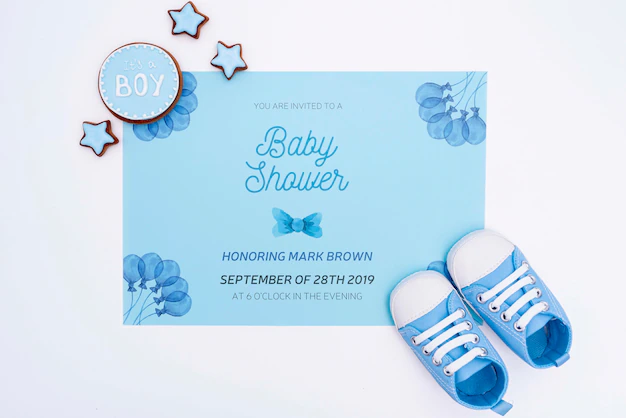 Free PSD | Baby shower invitation for boy