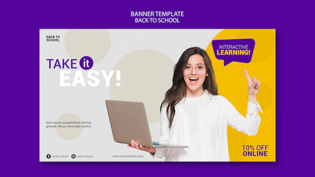 Free PSD | Back to school online banner template