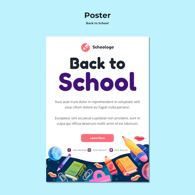 Free PSD | Back to school poster template