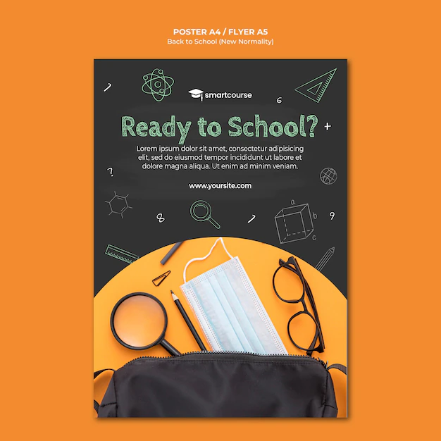 Free PSD | Back to school poster with photo