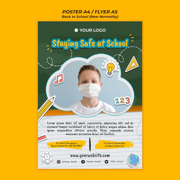 Free PSD | Back to school season poster template