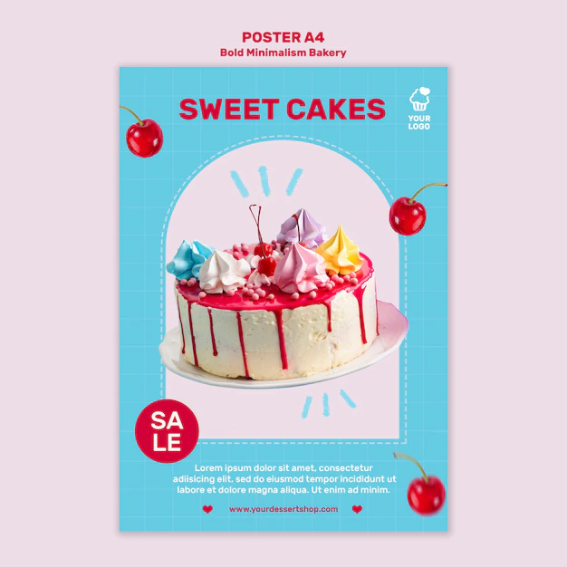 Free PSD | Bakery discount poster template