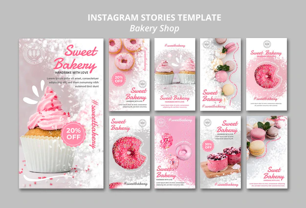 Free PSD | Bakery shop instagram stories