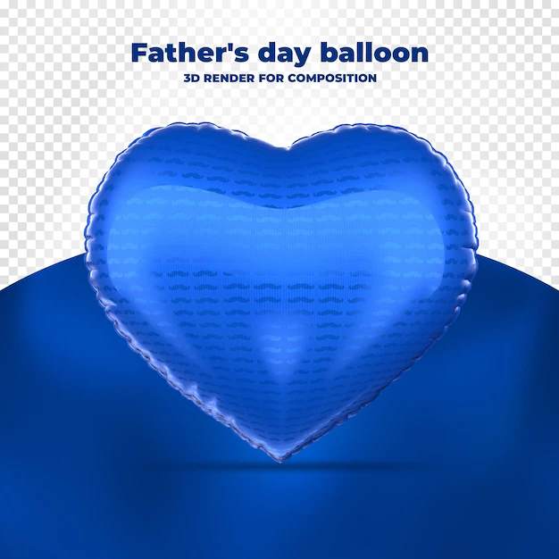 Free PSD | Balloon father's day 3d render for compositon
