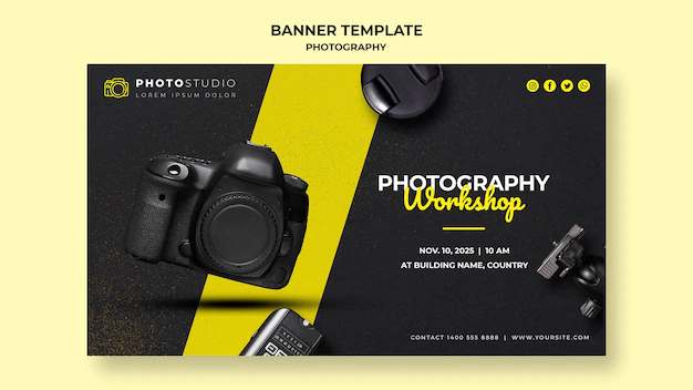 Free PSD | Banner photography workshop template