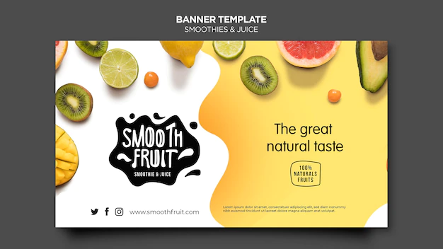 Free PSD | Banner smoothie bar template