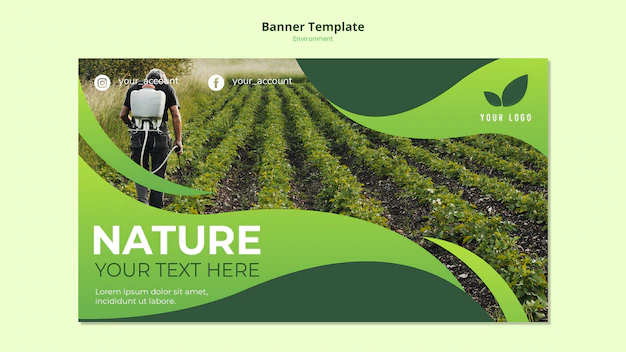 Free PSD | Banner template concept of nature environs