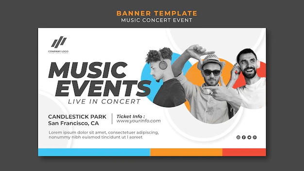 Free PSD | Banner template for concert