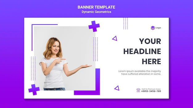 Free PSD | Banner template for free theme with dynamic geometrics