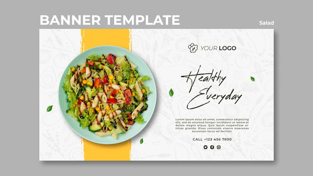 Free PSD | Banner template for healthy salad lunch