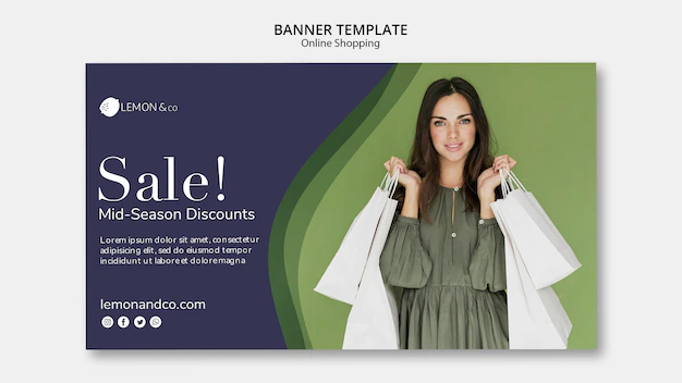 Free PSD | Banner template for online fashion sale