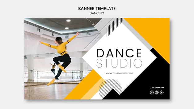 Free PSD | Banner template with dance studio