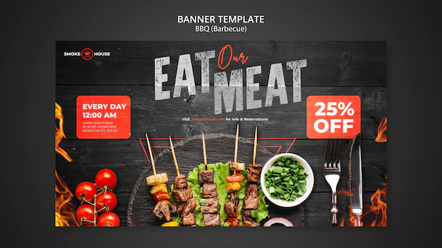 Free PSD | Barbecue house banner template