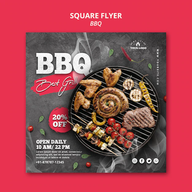 Free PSD | Barbeque flyer template design