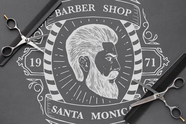 Free PSD | Barbershop concept mock-up