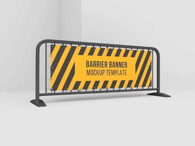 Free PSD | Barrier advertising banner mockup