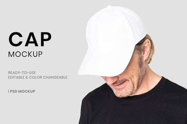 Free PSD | Basic cap mockup psd template for headwear fashion ad