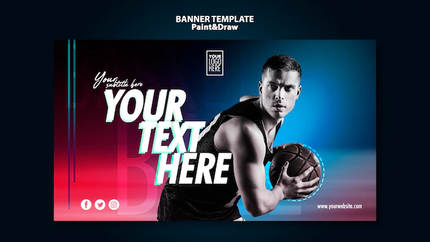 Free PSD | Basketball player banner template