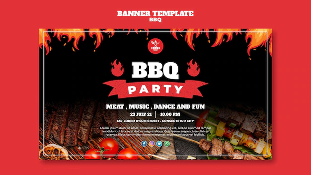 Free PSD | Bbq concept banner template