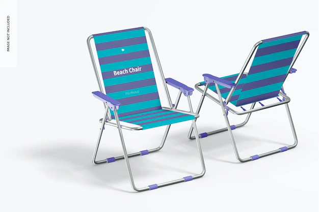 Free PSD | Beach chairs mockup, perspective