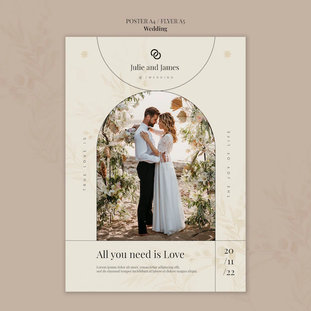 Free PSD | Beautiful couple poster template