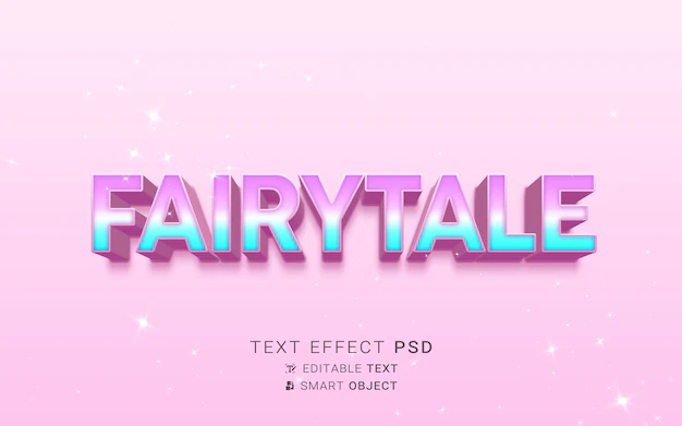 Free PSD | Beautiful fairytale text effect
