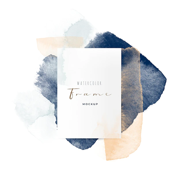Free PSD | Beautiful frame with watercolor brushes