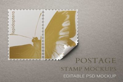 Free PSD | Beautiful stamps mockup
