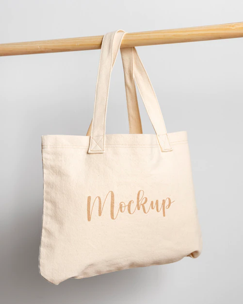 Free PSD | Beautiful textile tote bag mockup