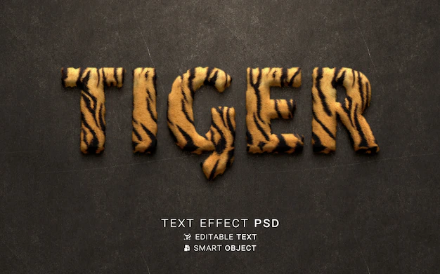 Free PSD | Beautiful tiger text effect