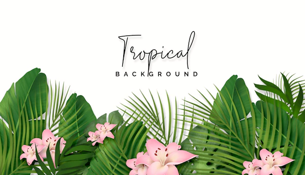 Free PSD | Beautiful tropical leaves background