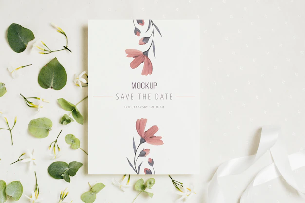 Free PSD | Beautiful wedding concept mock-up