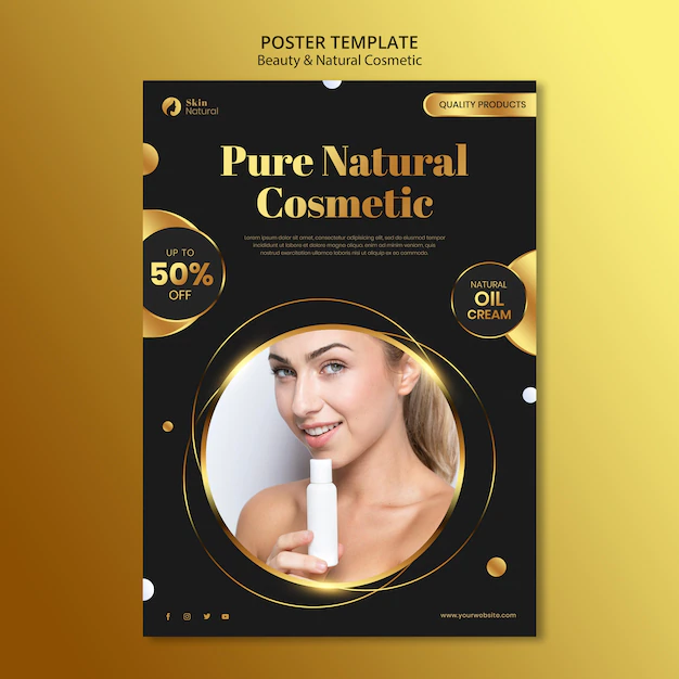 Free PSD | Beauty and natural cosmetics poster
