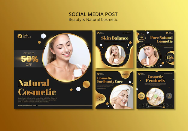 Free PSD | Beauty and natural cosmetics social media post