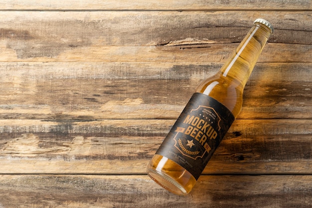 Free PSD | Beer bottle with label mockup design