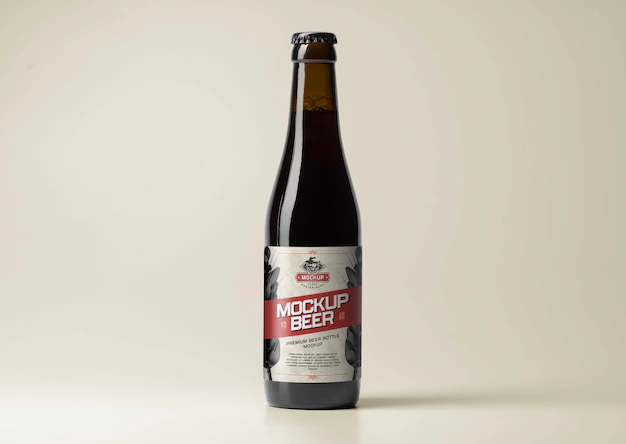 Free PSD | Beer bottle with label mockup