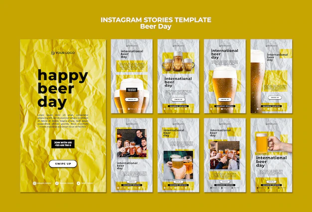 Free PSD | Beer day instagram stories