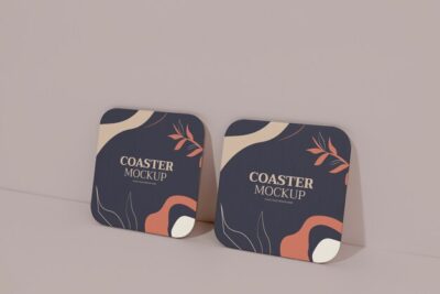 Free PSD | Beverage coaster design mockup