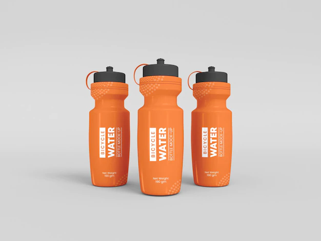 Free PSD | Bicycle water bottle mockup