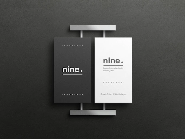 Free PSD | Black and white business cards mockup