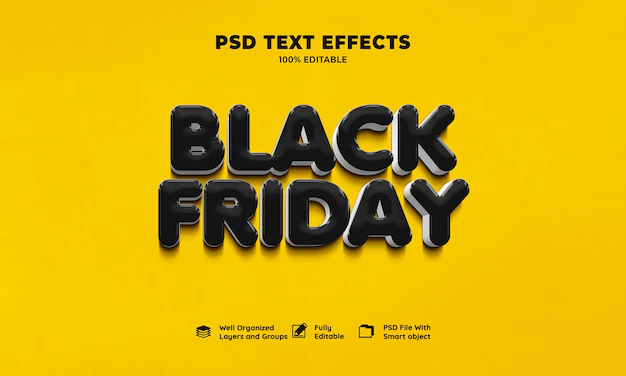 Free PSD | Black friday 3d text effect