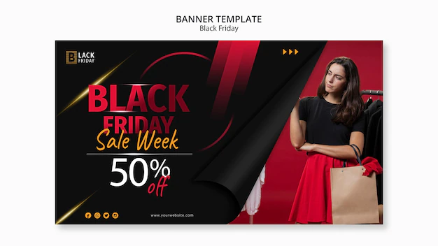 Free PSD | Black friday concept banner template