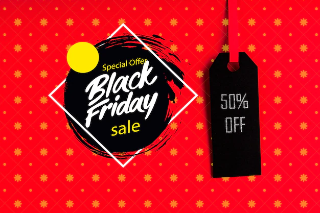 Free PSD | Black friday concept with price tag