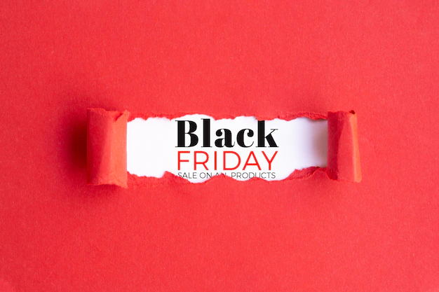 Free PSD | Black friday concept with red background