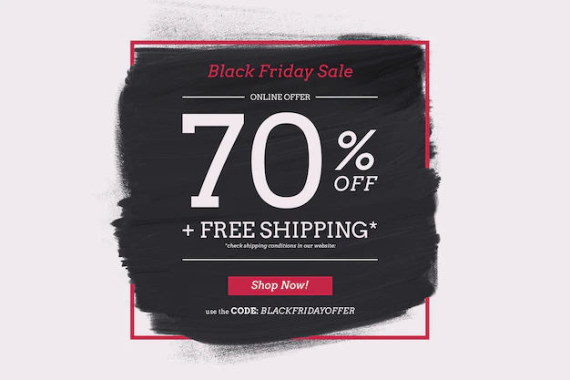 Free PSD | Black friday sale frame with black paint shape
