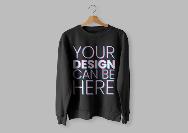 Free PSD | Black front sweater mockup