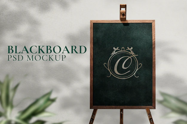 Free PSD | Blackboard easel sign mockup psd for weddings and events