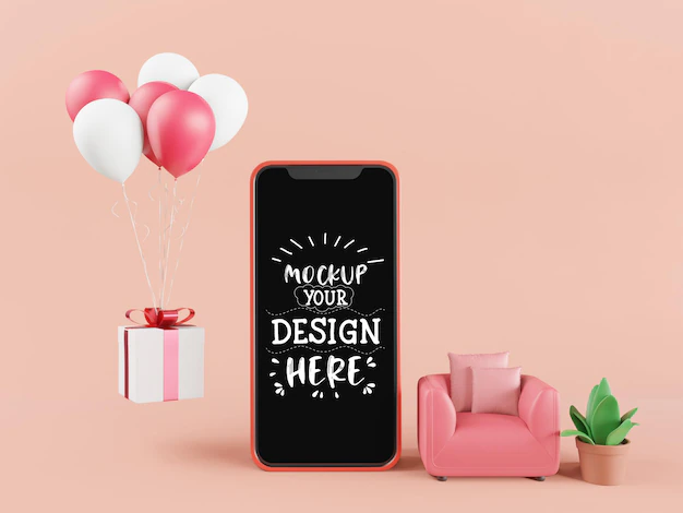 Free PSD | Blank screen smart phone mockups with online shopping